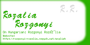 rozalia rozgonyi business card